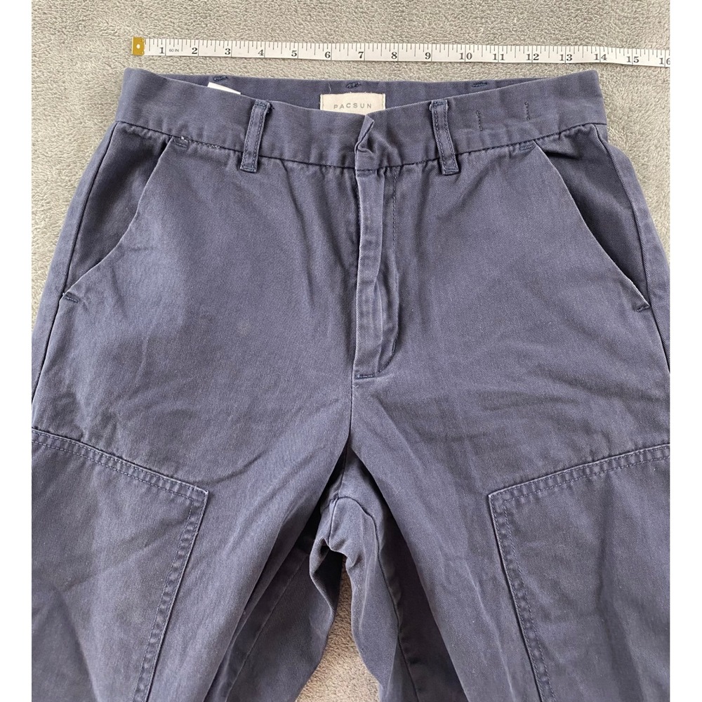 PacSun Womens Navy Blue Workwear Trouser Double Knee Wide Leg Pants Size 26 - Picture 9 of 16